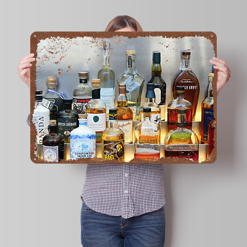 Vintage Collectible Liquor Bottles - Póster de colección de botellas de