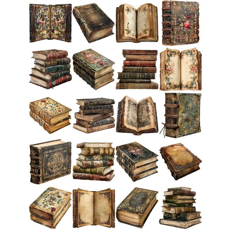 20 unids/pack pegatinas de lib - Vintage Collectible Books reseña y precio