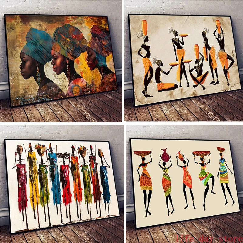 Pintura en lienzo de mujer neg - Vintage Things Collection reseña y precio