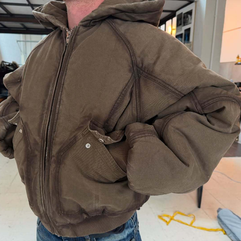 Chaqueta Bomber de lona de gra - Vintage Zip Hoodie reseña y precio
