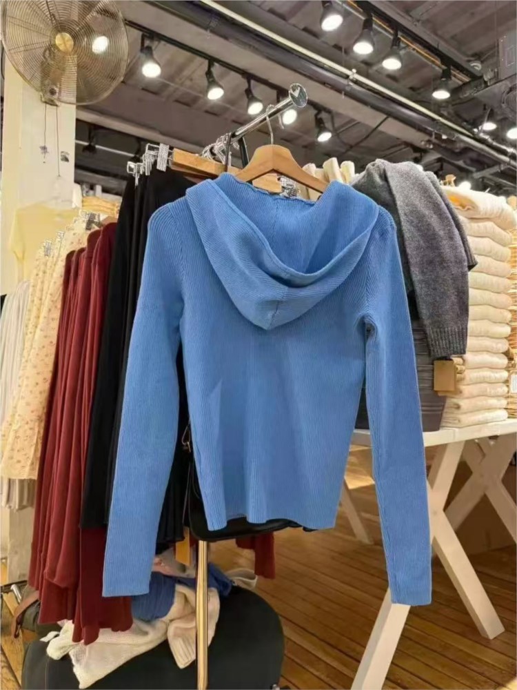 Suéteres de punto azules para  - Vintage Zip Hoodie reseña y precio